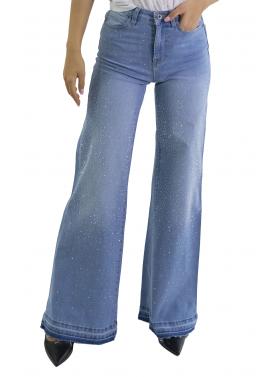 Jeans scampanato con brillantina "Luce"